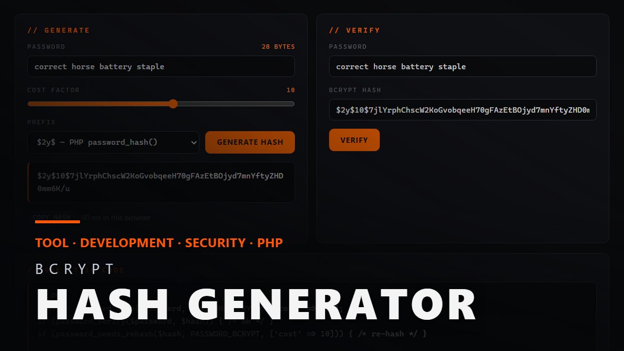 bcrypt Hash Generator