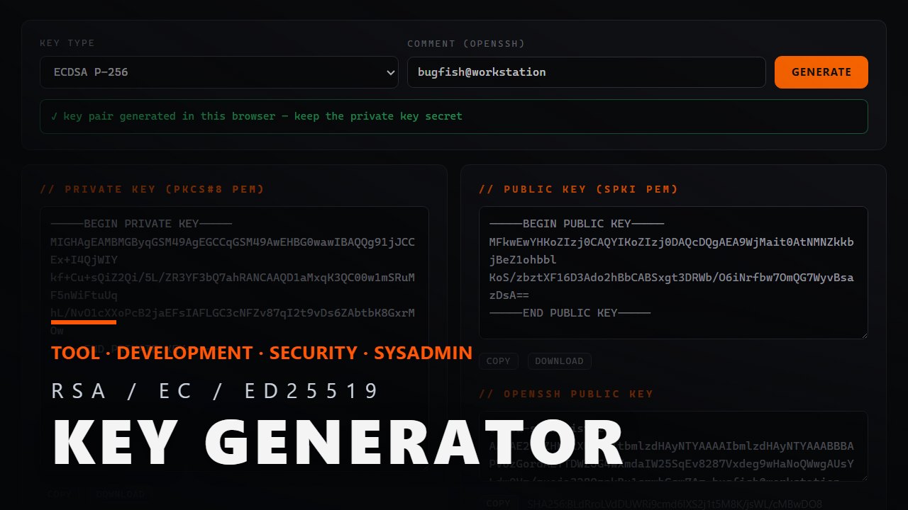 RSA / EC / Ed25519 Key Generator