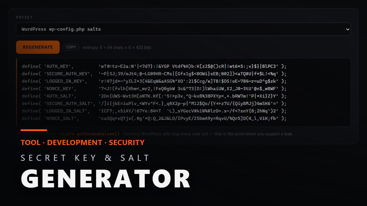 Secret Key & Salt Generator