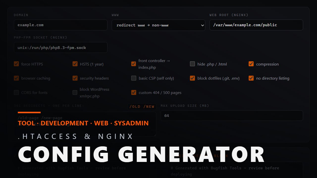 .htaccess & Nginx Config Generator