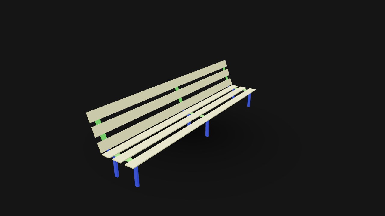 Bench Half (Lowpoly)